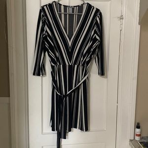 H&M black and white striped dress